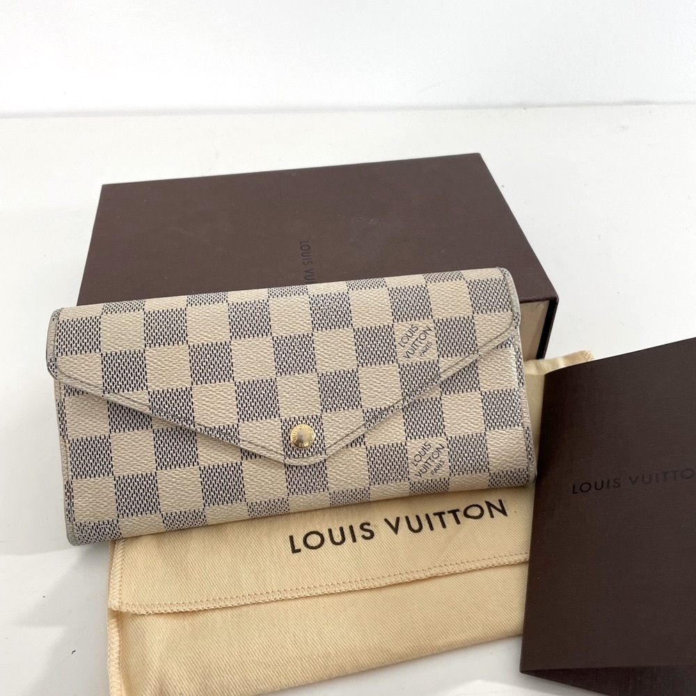 Louis Vuitton Sarah Damier Azur Wallet PorteFeuille  Envelope Flap